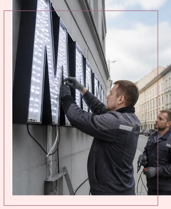 Изготовление и монтаж светодиодных LED вывесок в Краснодаре