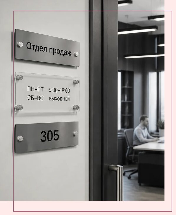 Офисные таблички на дверь в Краснодаре по цене от 5056 р. | Аванза-Ксд